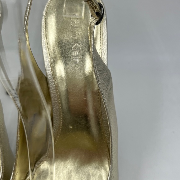 Gold Calvin Klein Heels with Metal Detailing 7.5 - Picture 3 of 12